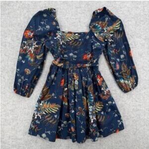 Caroline Constas Floral Off Shoulder Smocked Dress sz S